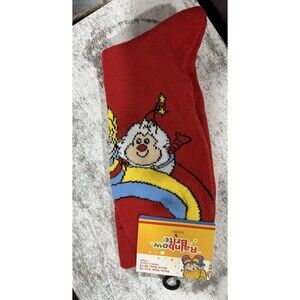 Rainbow Brite Stripe Novelty Crew Socks Size 10-13 Shoe Sz 6 1/2 - 12 Retro NWT